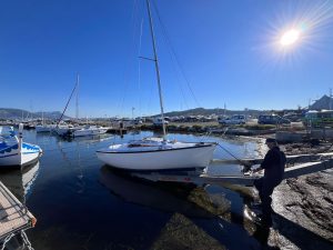 Mise à l'eau du bateau le jour même